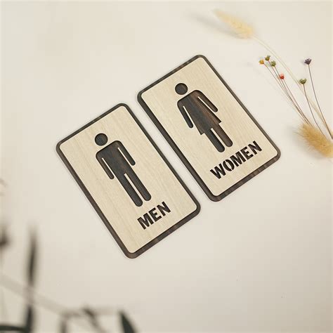 Men And Women Sign Restroom Wooden Sign Gender Bathroom Symbol Toilet Signage 3d Wood Sign