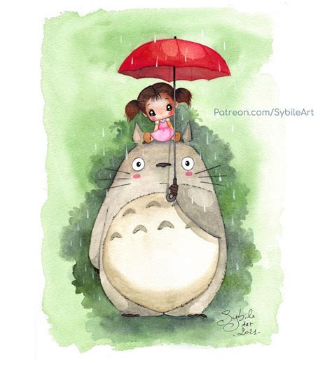 Daily Drawing Totoro And Mei By Sybileart On Deviantart Totoro Daily