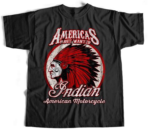 T Shirt Indian Motorcycles 2 S 4XL USA US Rocker Route 66 Black Biker