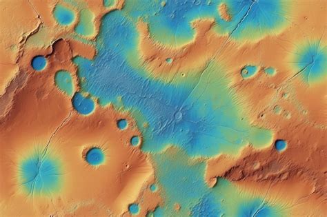 Premium AI Image | Topography map of mars surface