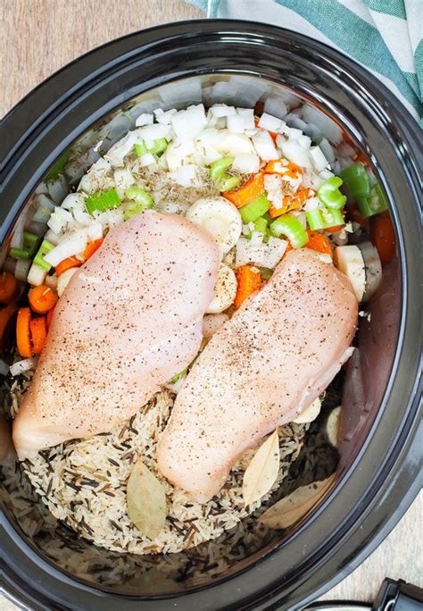 Slow Cooker Chicken And Rice Soup I Wash You Dry