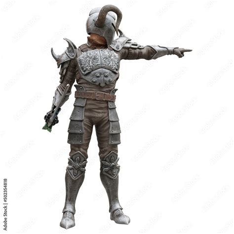 Medieval knight in armor isolated white background 3d illustration ...