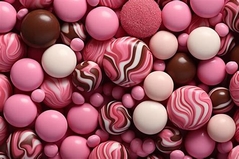 Premium Photo Flat Lay Of Pink And Chocolate Candies