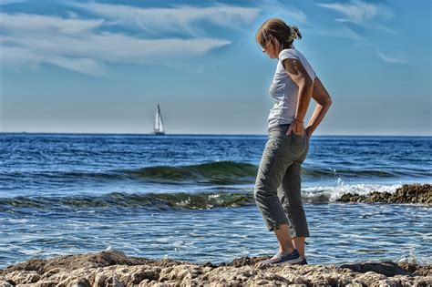 Free Images Beach Sea Coast Ocean Horizon Cloud Sky Girl