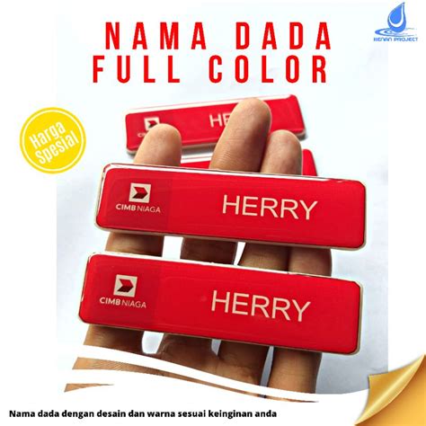 Jual Nama Dada Resin Nama Dada Stainless Berlapis Resin Nama Dada