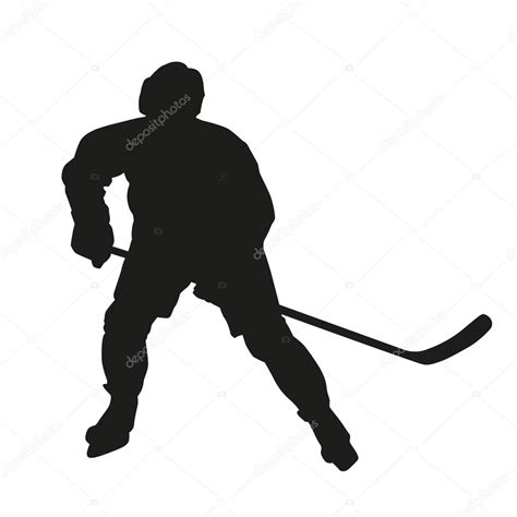 Ice hockey player silhouette — Stock Vector © msanca #68461911