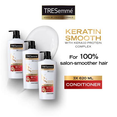 Tresemme Anti Frizz Conditioner Keratin Smooth For Frizzy Hair 620ml X3 Promo Bundle Shopee