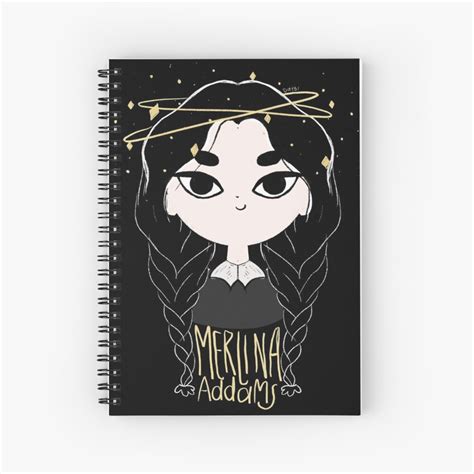 Cuaderno de espiral Merlina Miércoles Addams Lindo Dibujo de