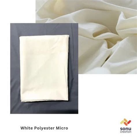 White Plain Polyester Fabric Gsm At Rs Meter Polyester