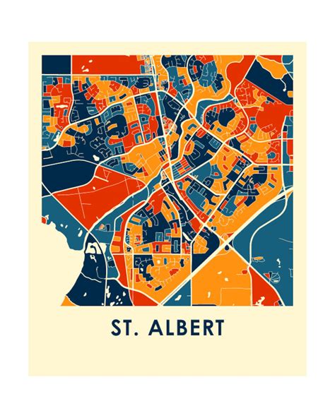 St Albert Alberta Map Print Full Color Map Poster - Etsy