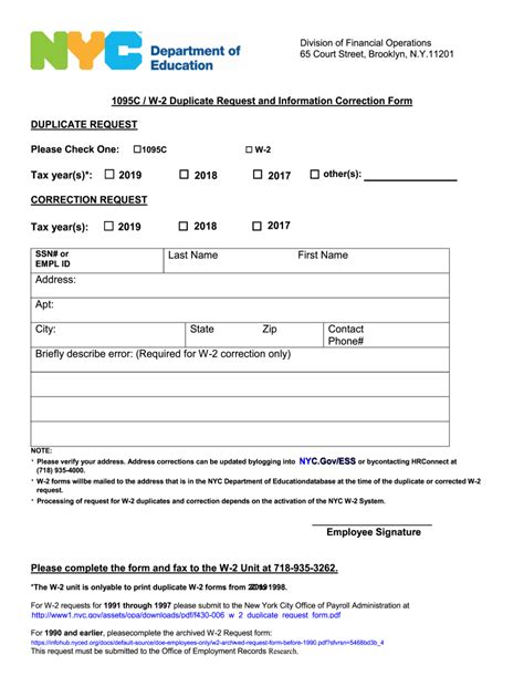 W2 form request: Fill out & sign online | DocHub