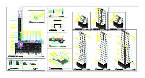 Detalles Constructivos De Muros En DWG 129 09 KB Librería CAD