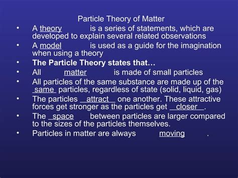 U L Particle Theory Of Matter Ppt