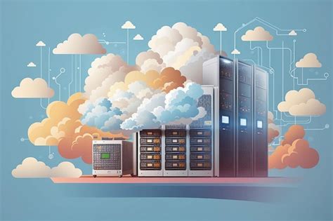 Premium Ai Image Cloud Hosting Concept Illustration