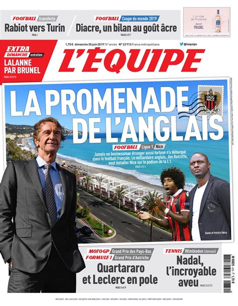 Voici La Une Du Journal LÉquipe De Ce Dimanche 30 Juin Scoopnest