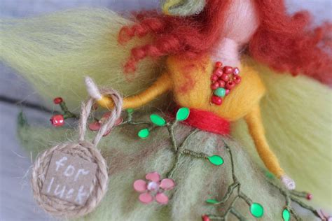 Woodland Fairy Felt Needle Doll Art Elf Wool Miniature Toy Etsy