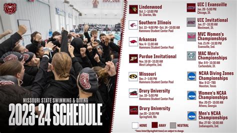 Missouri State Swim & Dive Announces 2023-24 Competition Schedule