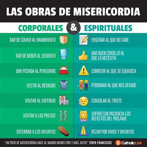 Infografía Las Obras De Misericordia Catholic Link