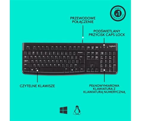 Logitech K Keyboard Czarna Usb Klawiatury Przewodowe Sklep