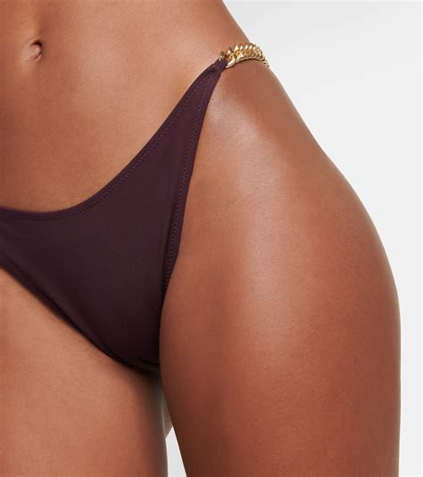 Chain Trimmed Bikini Bottoms In Purple Stella Mc Cartney Mytheresa