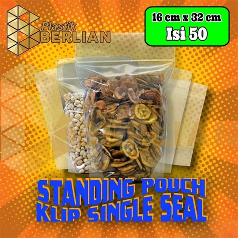 Jual Plastik Klip Kemasan Berdiri Standing Pouch Single Seal X Cm