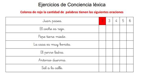 Trabajamos La Conciencia Lexica Contamos Palabras En Oraciones