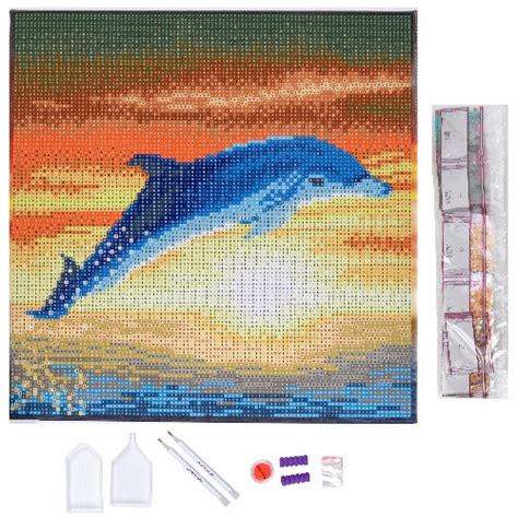 Cak A174m Dolphin Sunrise 30x30cm Crystal Art Kit Craft Buddy Trade