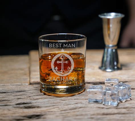 Etched Whiskey Glass Best Man T Idea Chic Makings