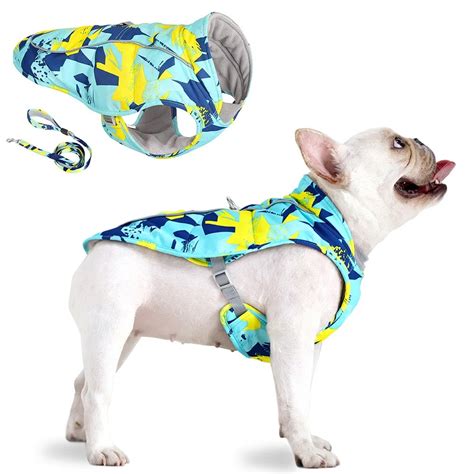 Yokee Dog Jacket Vest Pet Coat Reflective Strap Abstract Print Harness