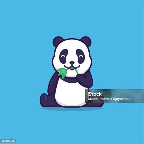 Panda Lucu Makan Daun Bambu Ilustrasi Stok - Unduh Gambar Sekarang ...