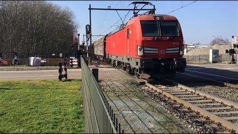 Vectron Db Cargo With Boxcars Freight Train At Blerick The