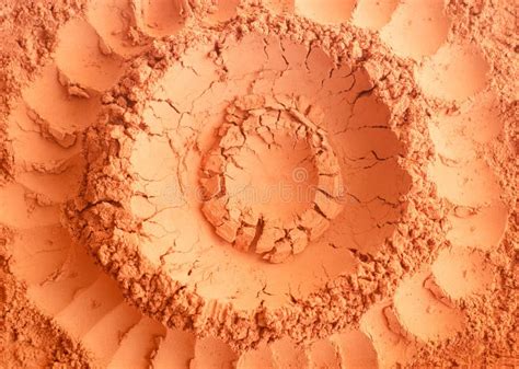 Red Terracotta Bentonite Clay Powder Texture With Cracks Natural