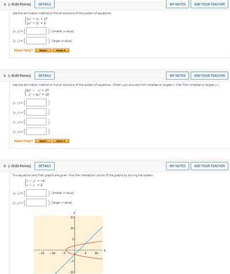 Solved Use The Elimination Method To Find All Solutions Of Chegg