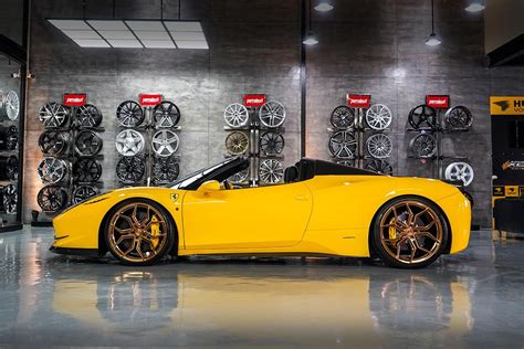 Ferrari 458 Spider Yellow Vossen Evo 3 Wheel Front