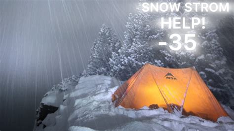 Extreme Solo Winter Camping Days Snowstorm Winter Camping In