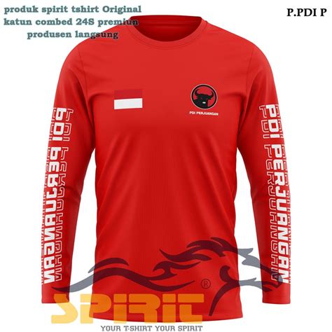 Jual Baju Partai Pdi Perjuangan Pria Wanita Lengan Panjang Premium Kaos