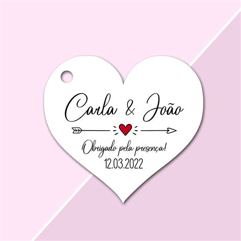 Tags Personalizadas Formato Cora O Lembrancinha Para Casamento