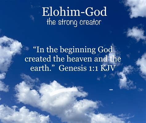 In The Beginning God Genesis Names Of God Kjv Heaven The Creator