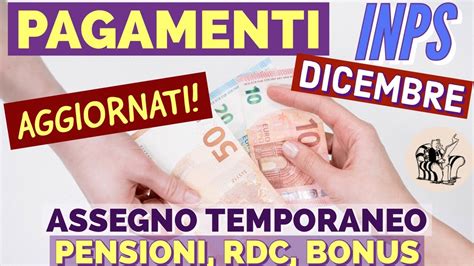 Pagamenti Dicembre Aggiornati Rdc Pensioni Bonus Assegno