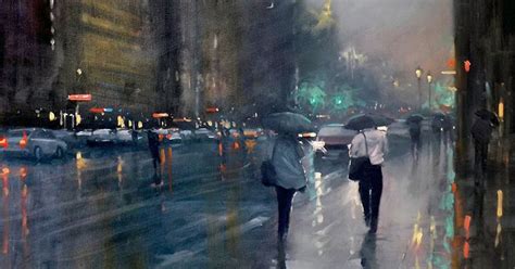 Rainy Australian Cityscapes by Mike Barr (Colossal) | Rain painting ...