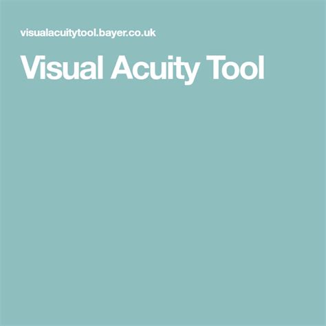 Visual Acuity Tool Impaired Homepage Visual Tools Instruments