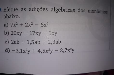 Calcule O Quociente Dos Monômios LIBRAIN