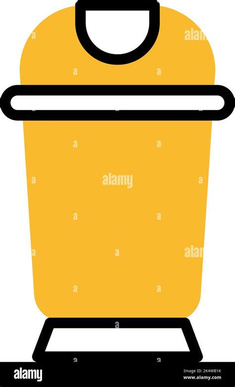 Yellow Recycling Bin Illustration Vector On A White Background Stock