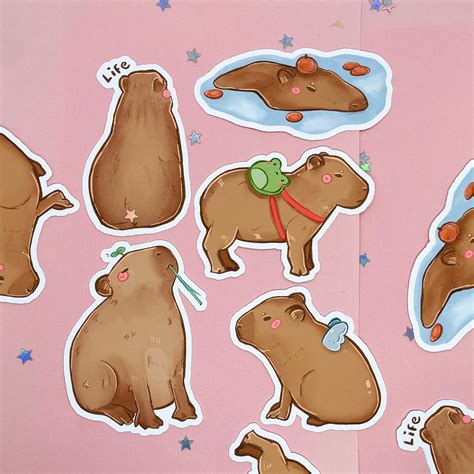 Capybara Stickers Sticker Pack Laptop Sticker Vinyl Etsy Finland