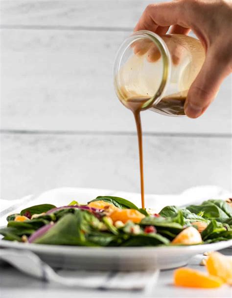 Spinach Mandarin Salad with Honey Balsamic Dressing | Lemons + Zest