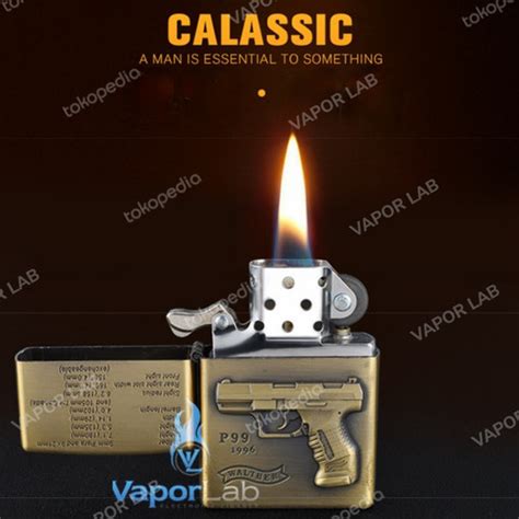 Jual Korek Api Jantai Jiantai Motif PISTOL Isi Minyak Zipo Oil Lighter