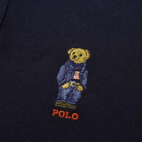 Polo Ralph Lauren Bear Embroidery Polo Aviator Navy END