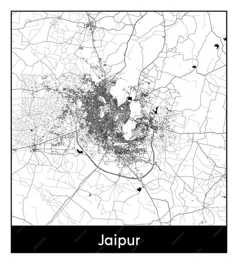 Mapa Mínimo De La Ciudad De Jaipur India Asia Vector Premium