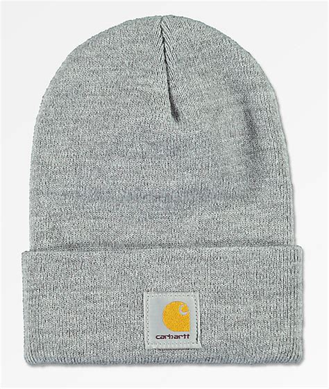 Carhartt Watch Heather Grey Beanie Zumiez In 2020 Grey Beanie