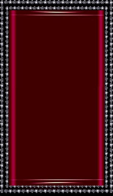 A Red And Black Square Frame With White Dots On The Border In An